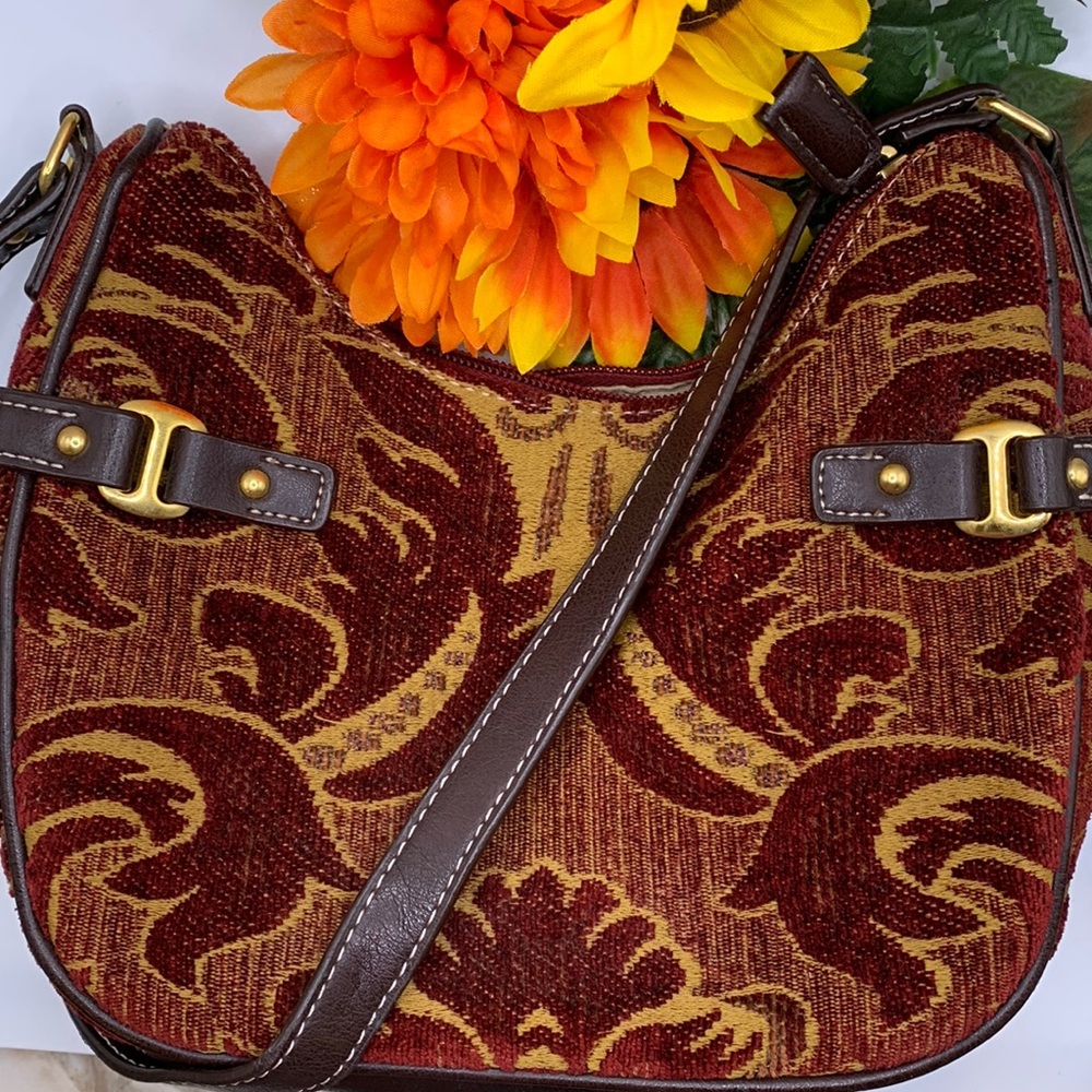 Etienne Aigner Damask tapestry hobo/shoulder bag